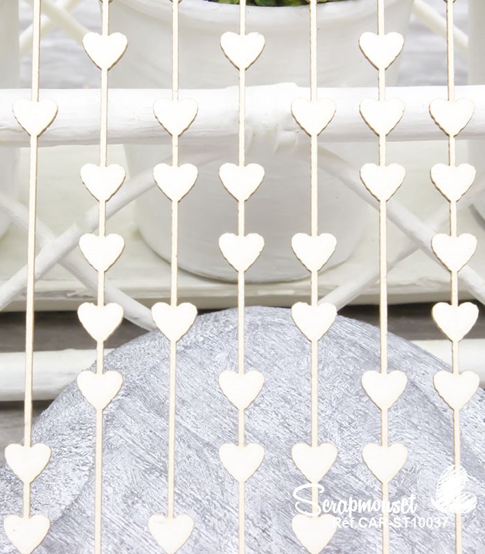 Chipboard Fond Lignées de coeurs SCRAPMOUSET