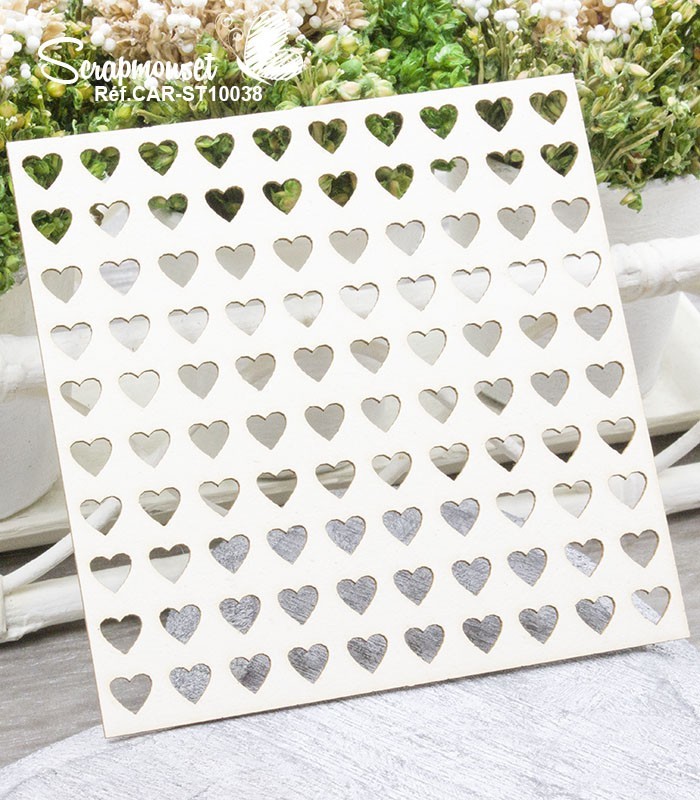 Chipboard Fond Coeurs ajourés SCRAPMOUSET