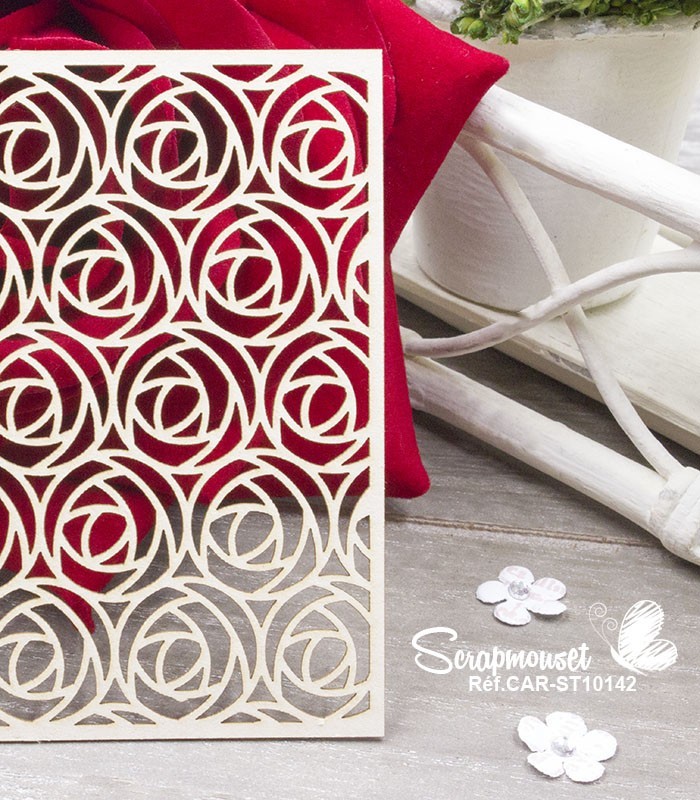 Chipboard Fond Roses SCRAPMOUSET
