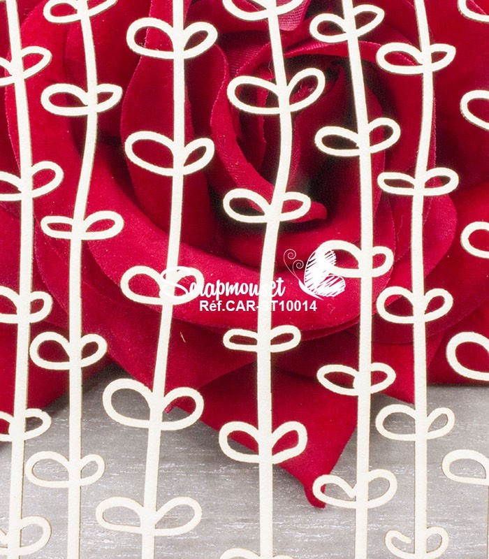 Chipboard Fond Lignées de petites feuilles SCRAPMOUSET