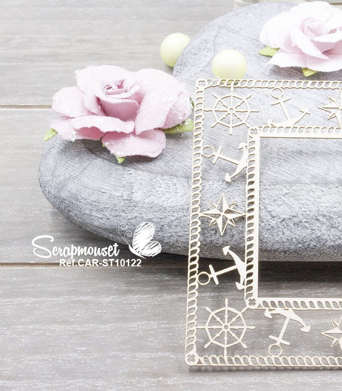 Chipboard Cadre Marin effet corde SCRAPMOUSET