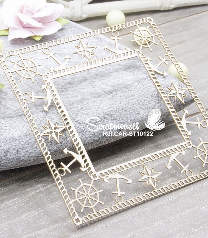 Chipboard Cadre Marin effet corde SCRAPMOUSET