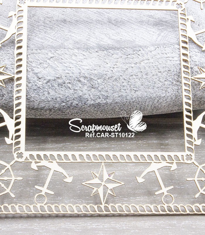 Chipboard Cadre Marin effet corde SCRAPMOUSET