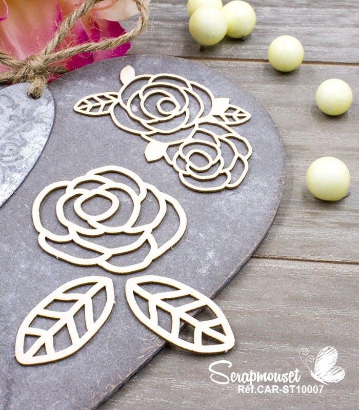 Chipboard Cadre aux Roses SCRAPMOUSET