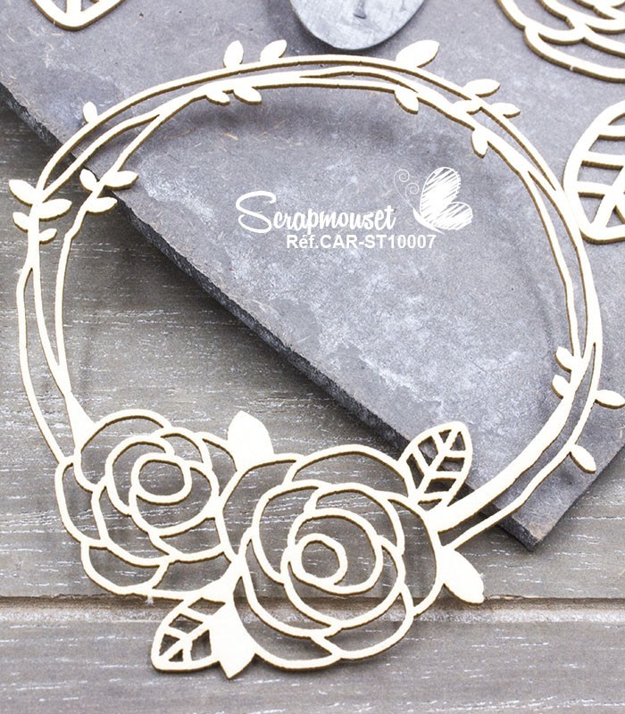 Chipboard Cadre aux Roses SCRAPMOUSET