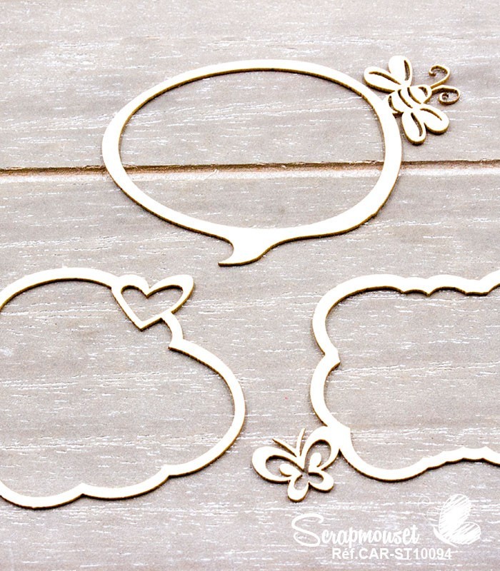 Chipboards Bulles bande dessinée Animaux SCRAPMOUSET
