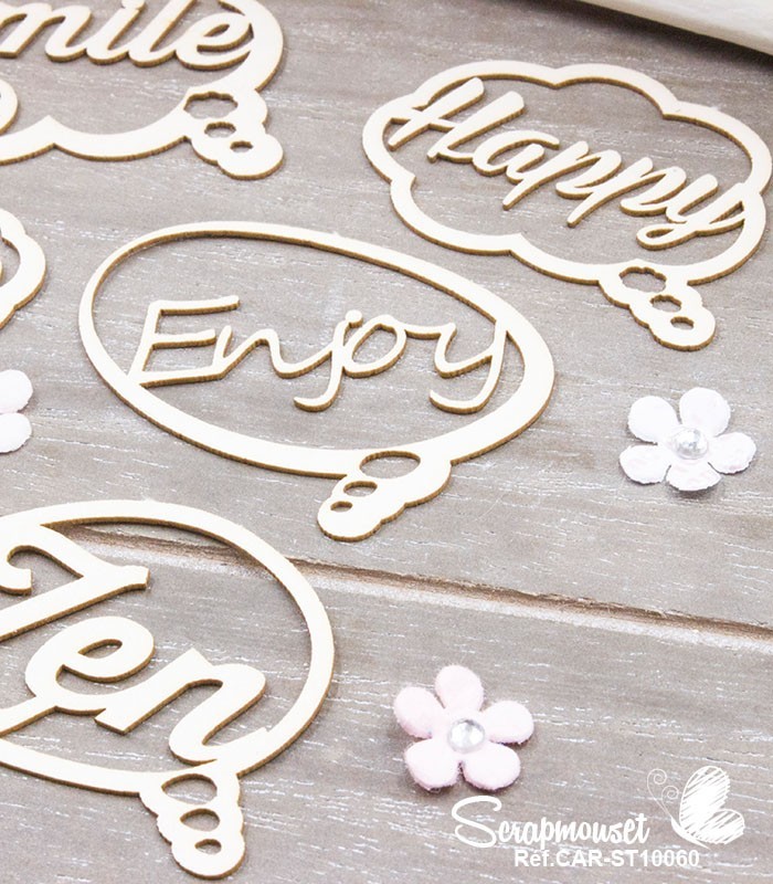 Chipboards Bulles bande dessinée Mots SCRAPMOUSET
