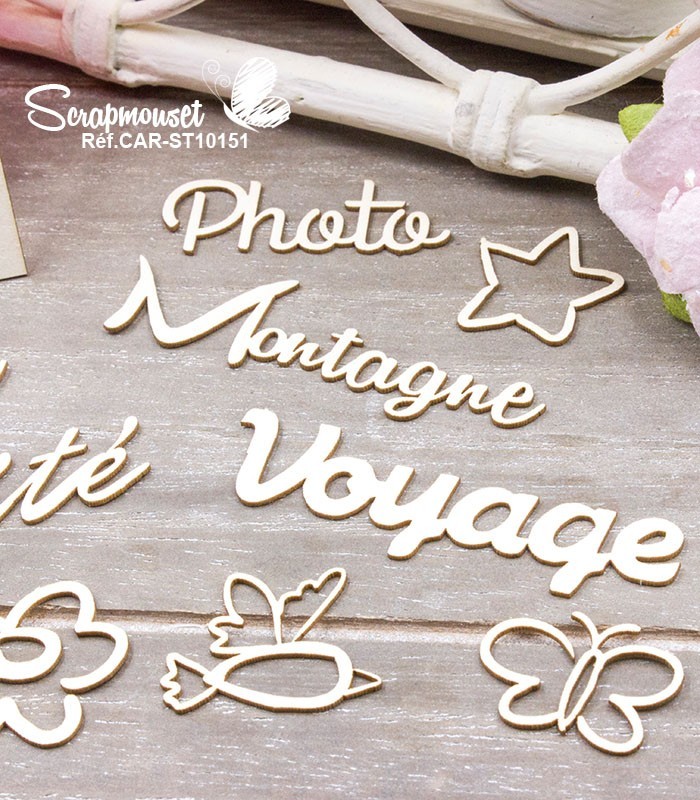 Chipboards Vacances Mer & Montagne SCRAPMOUSET