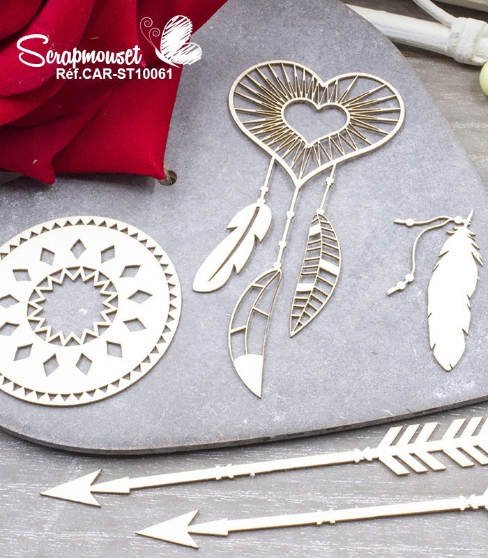 Chipboards Attrape-rêves Coeur SCRAPMOUSET