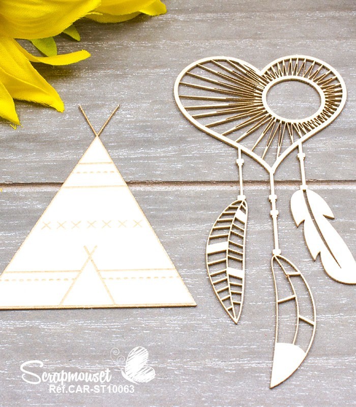 Chipboards Attrape-rêves et cactus SCRAPMOUSET