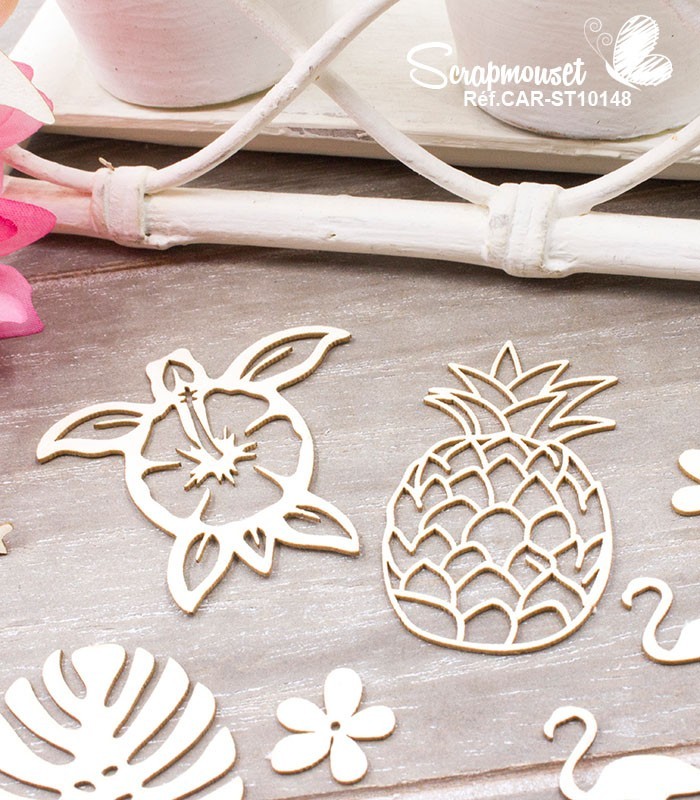 Chipboards Thème flamand rose SCRAPMOUSET
