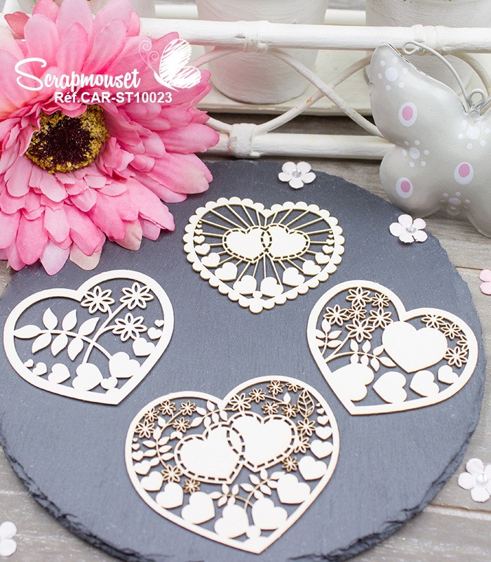 Chipboards Coeurs Amour Toujours SCRAPMOUSET
