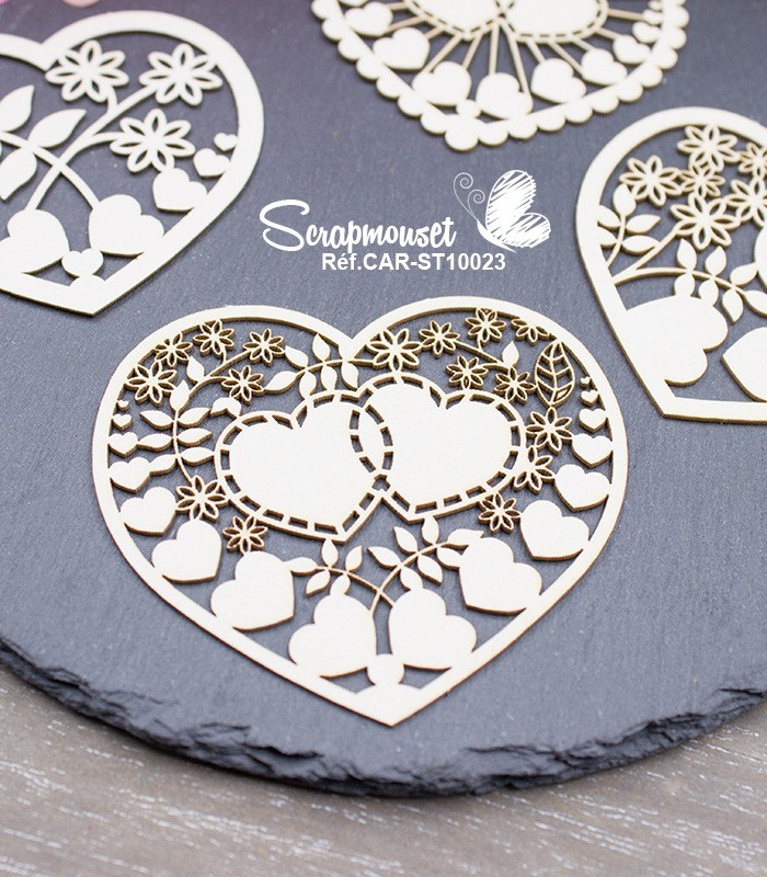 Chipboards Coeurs Amour Toujours SCRAPMOUSET
