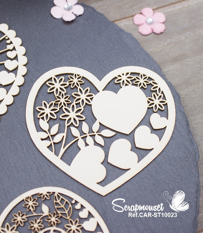 Chipboards Coeurs Amour Toujours SCRAPMOUSET