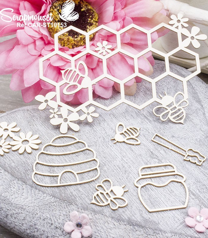 Chipboards Petit pot de miel SCRAPMOUSET