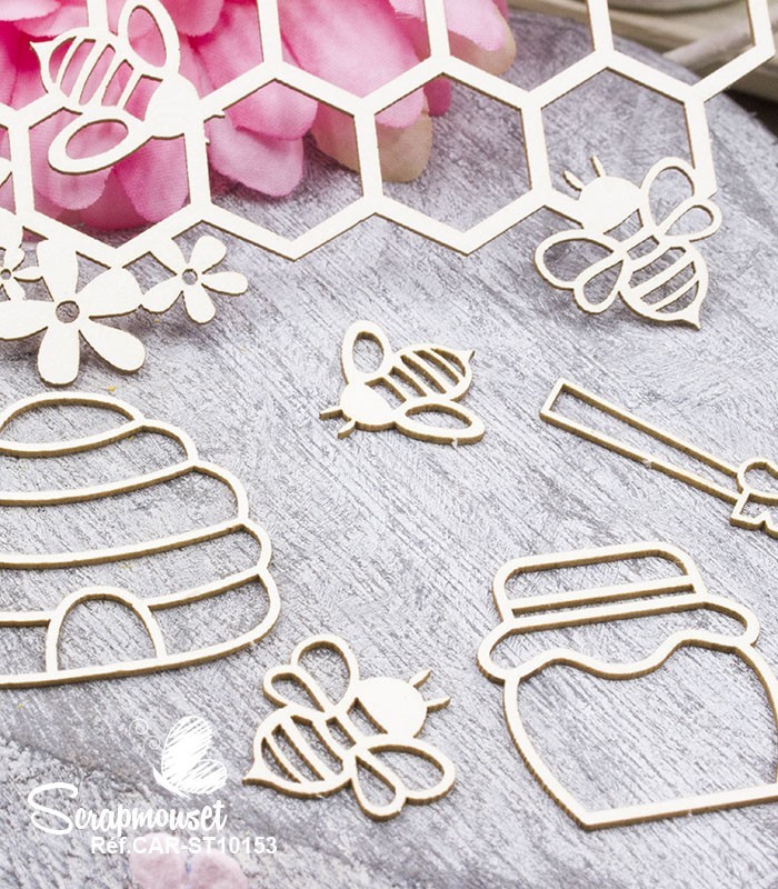 Chipboards Petit pot de miel SCRAPMOUSET