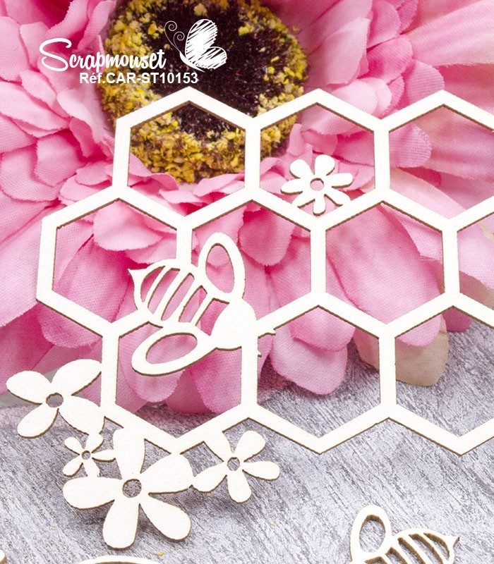 Chipboards Petit pot de miel SCRAPMOUSET