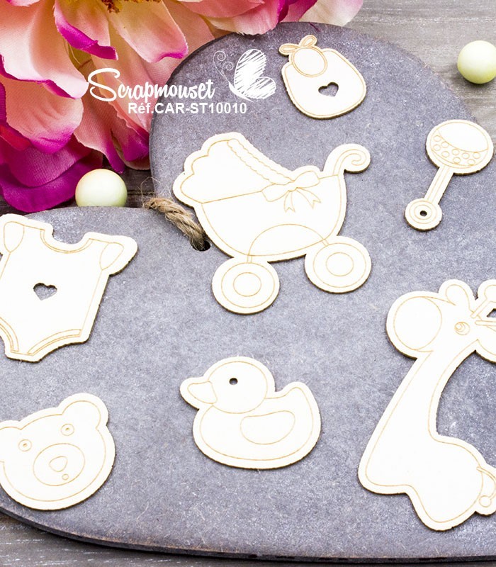 Chipboards Panoplie bébé fille SCRAPMOUSET