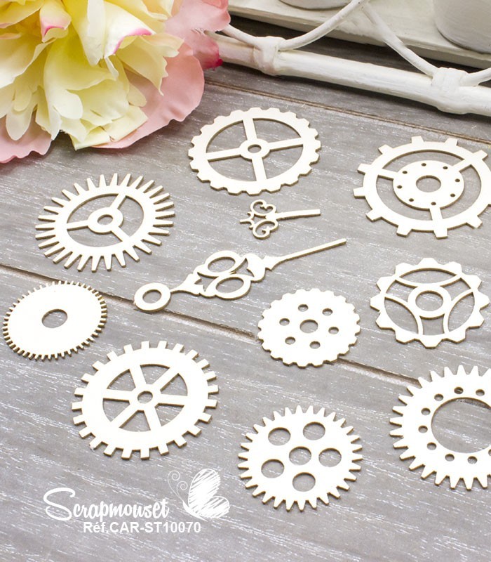 Chipboards Engrenages et aiguilles SCRAPMOUSET