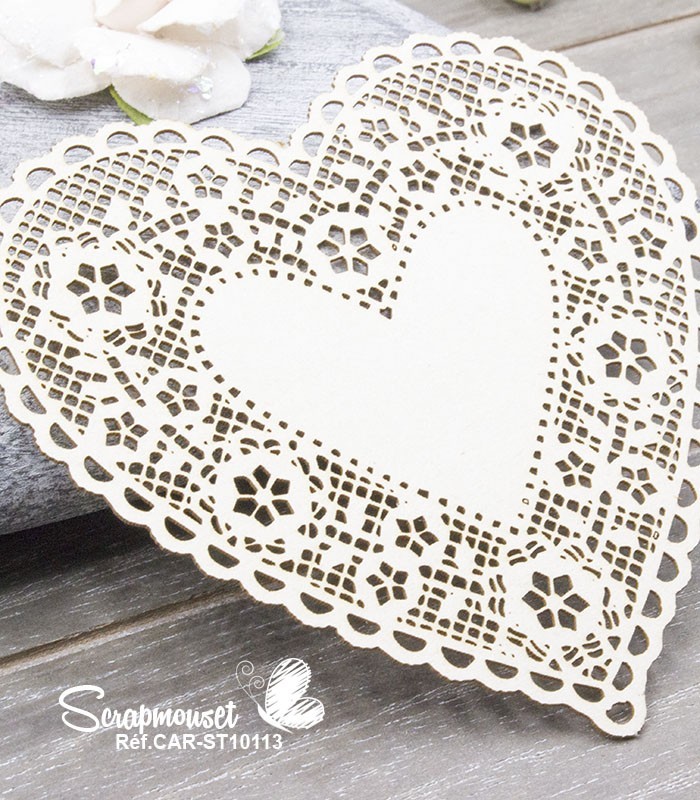 Chipboard Grand Doilie Coeur Anastasia SCRAPMOUSET