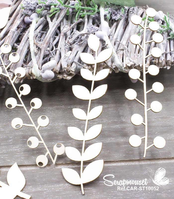Chipboards Tiges décoratives été SCRAPMOUSET
