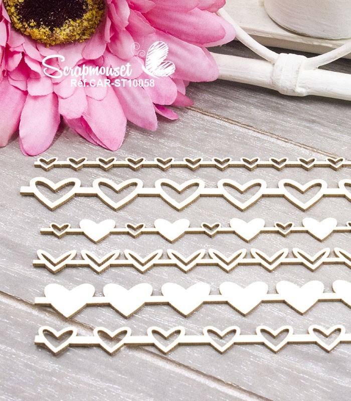 Chipboards Bordures coeurs SCRAPMOUSET