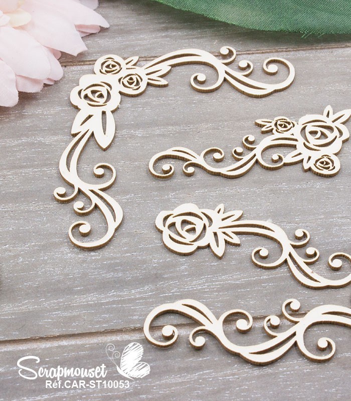 Chipboards Coins roses SCRAPMOUSET