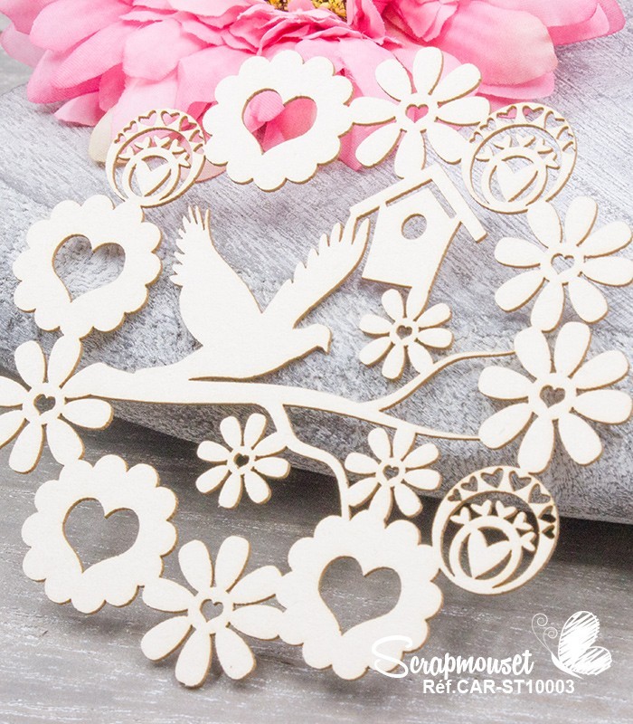 Chipboard Cadre Nature SCRAPMOUSET