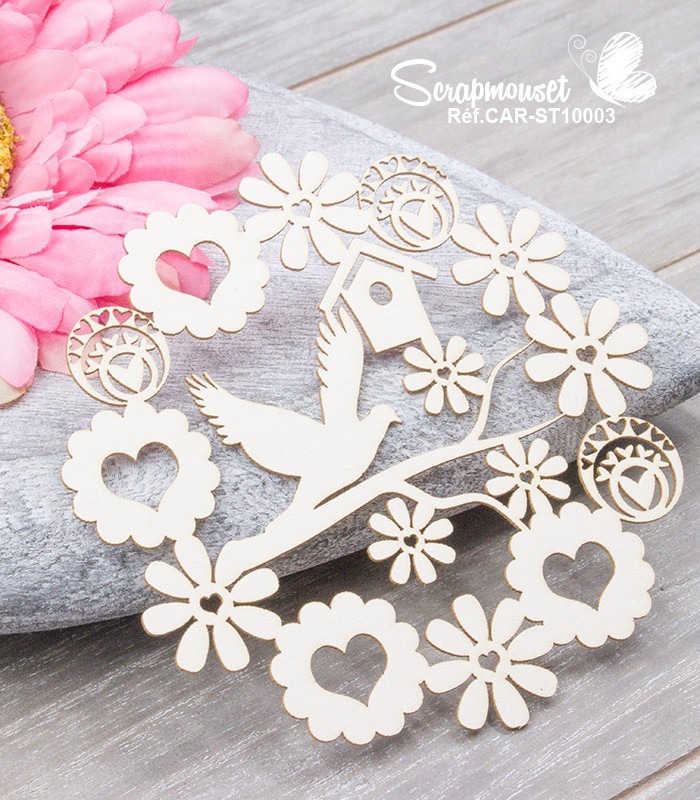 Chipboard Cadre Nature SCRAPMOUSET