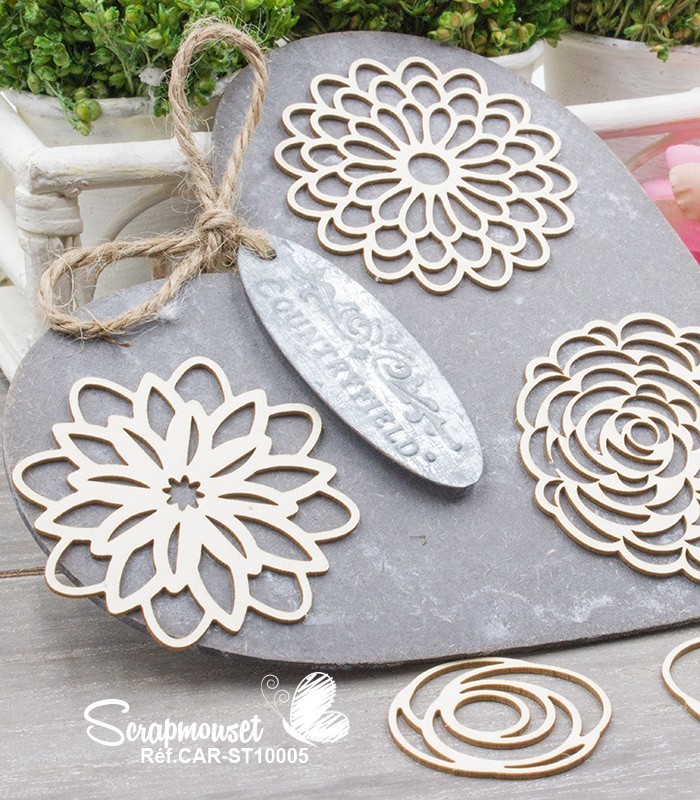 Chipboards Fleurs ajourées SCRAPMOUSET
