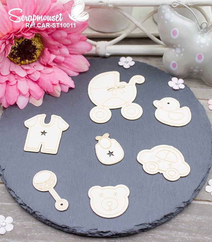 Chipboards Panoplie bébé garçon SCRAPMOUSET