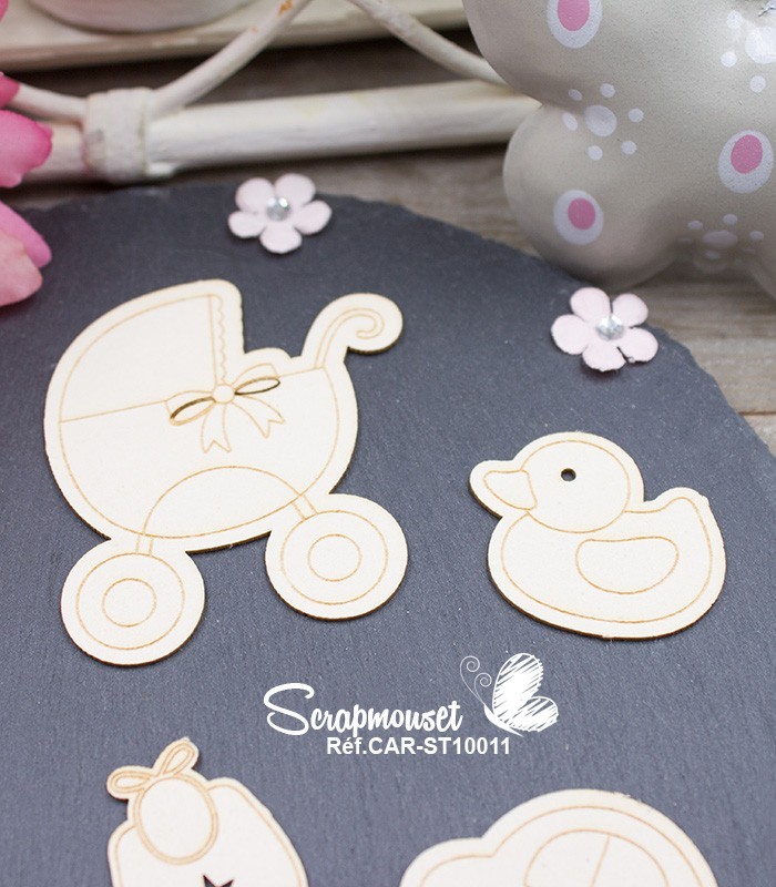 Chipboards Panoplie bébé garçon SCRAPMOUSET
