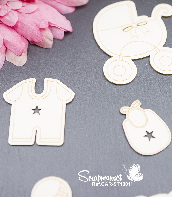Chipboards Panoplie bébé garçon SCRAPMOUSET