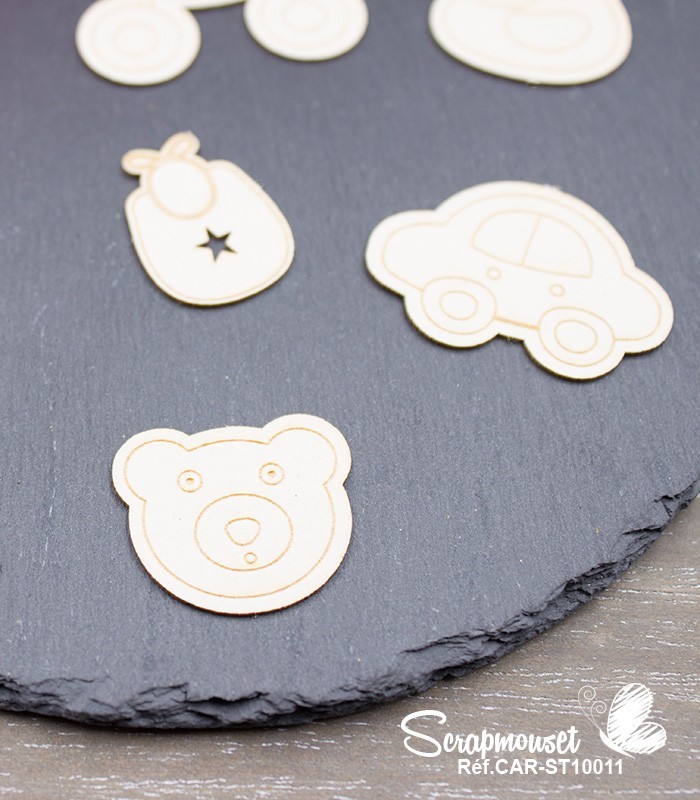 Chipboards Panoplie bébé garçon SCRAPMOUSET