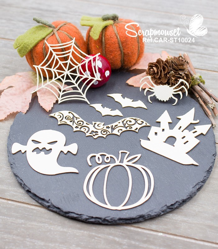 Chipboards Château hanté Halloween SCRAPMOUSET