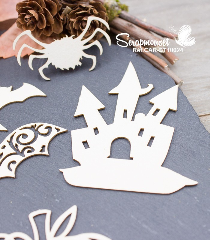 Chipboards Château hanté Halloween SCRAPMOUSET