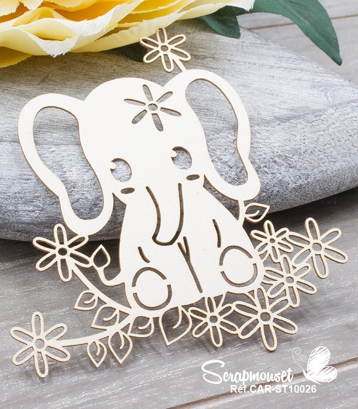 Chipboard Petit éléphant SCRAPMOUSET