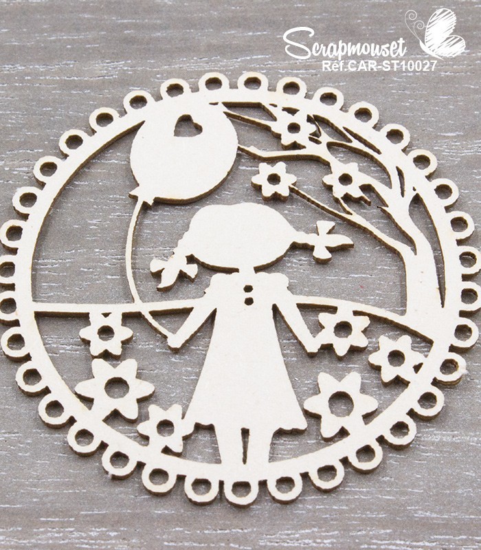 Chipboards Cadres floraux fille SCRAPMOUSET