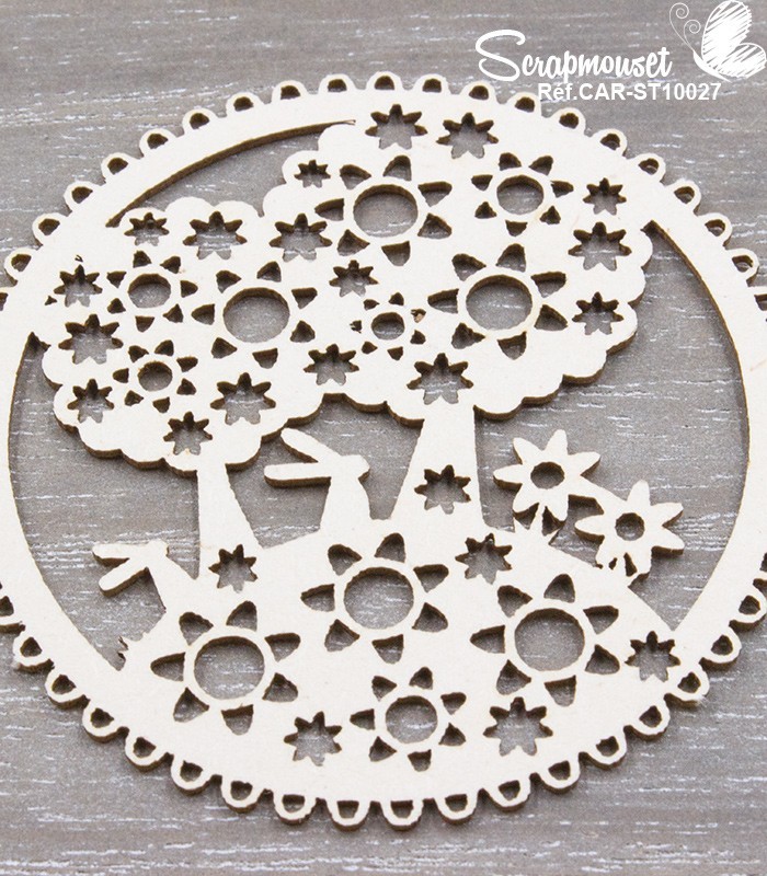 Chipboards Cadres floraux fille SCRAPMOUSET