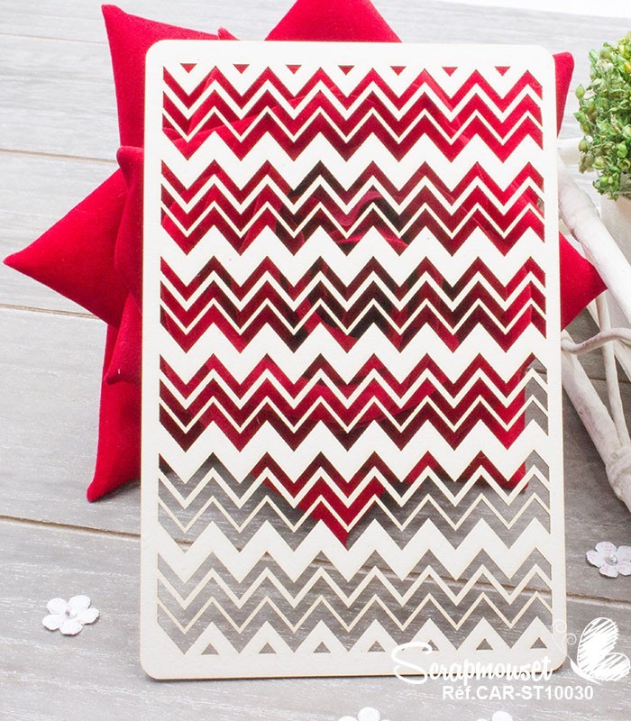 Chipboard Fond petits zigzag SCRAPMOUSET