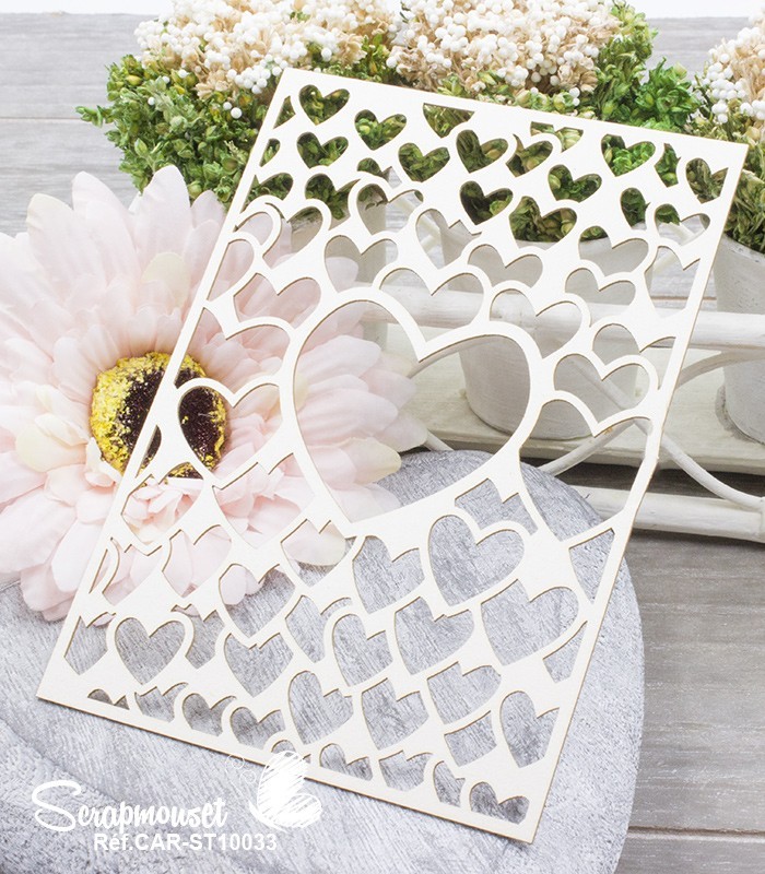 Chipboard Fond coeurs entremêlés SCRAPMOUSET