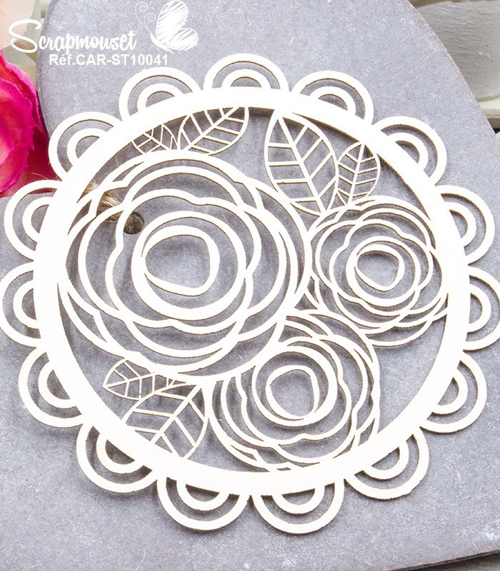 Chipboard Doilie floral festonné SCRAPMOUSET