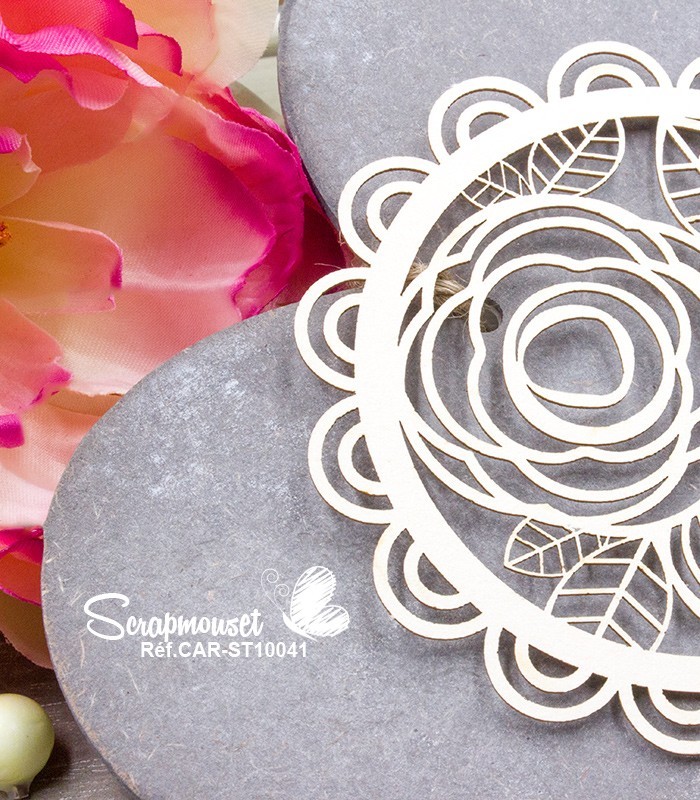 Chipboard Doilie floral festonné SCRAPMOUSET