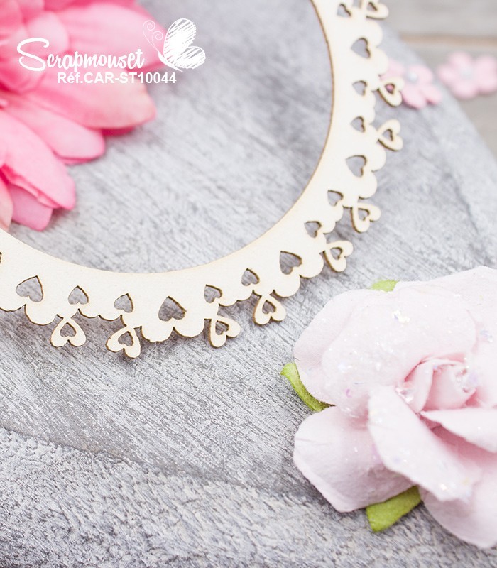 Chipboard Cadre petits coeurs Emma SCRAPMOUSET