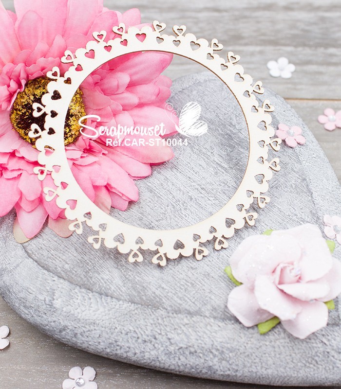 Chipboard Cadre petits coeurs Emma SCRAPMOUSET