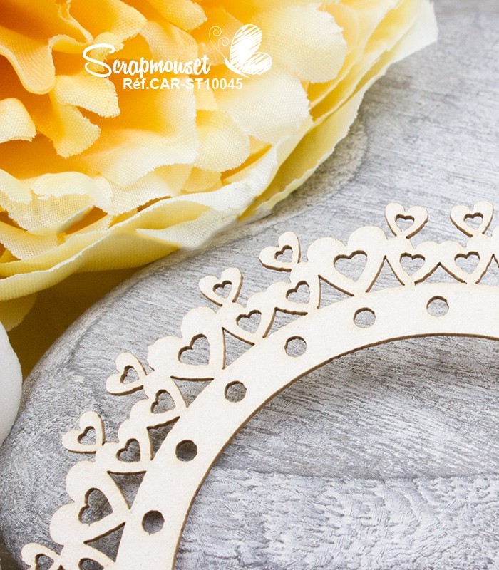 Chipboard Cadre petits coeurs Léa SCRAPMOUSET