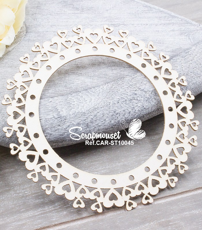 Chipboard Cadre petits coeurs Léa SCRAPMOUSET