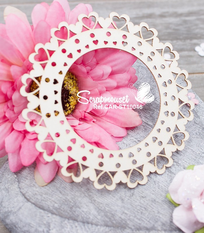 Chipboard Cadre petits coeurs Lisa SCRAPMOUSET
