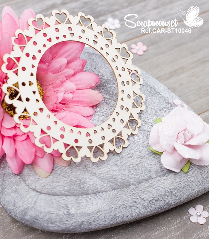 Chipboard Cadre petits coeurs Lisa SCRAPMOUSET