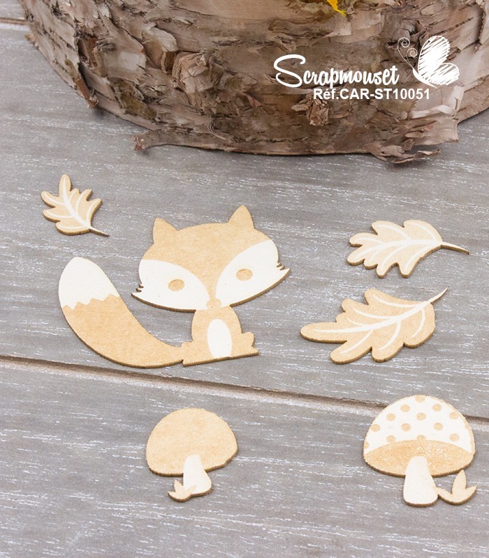 Chipboards Renard et raton laveur SCRAPMOUSET